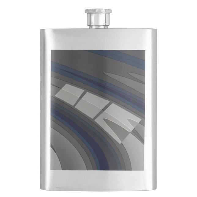 Petaca Carrera en pista gris azul (Anverso)