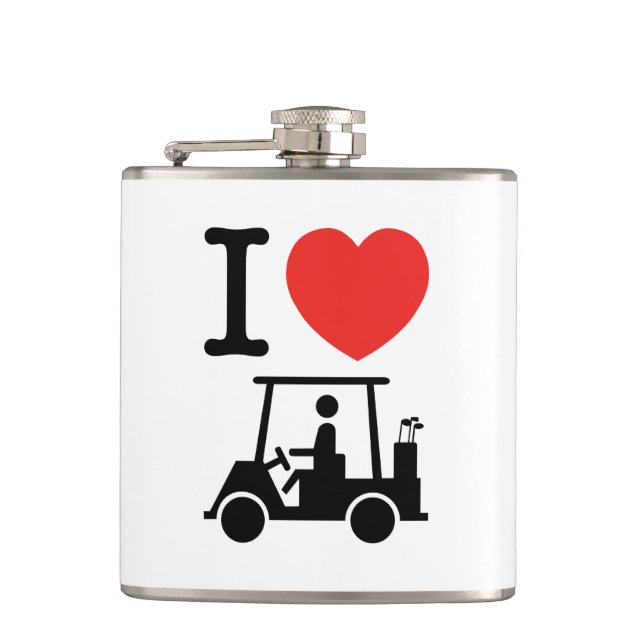 Petaca Carro de golf I Heart (Love) (Anverso)