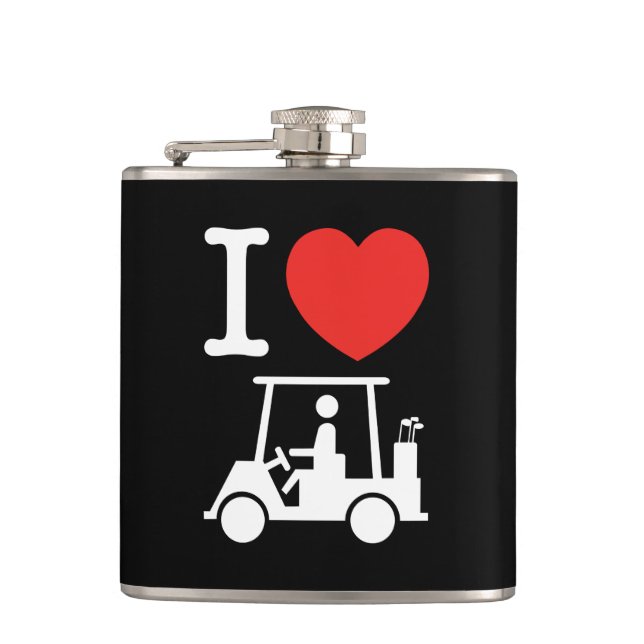 Petaca Carro de golf I Heart (Love) (Anverso)