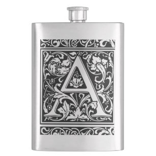Petaca Carta A Monograma Medieval Art Nouveau