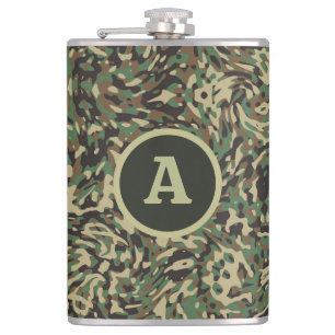 Petaca Carta Personalizada Verde Camuflaje de Moda