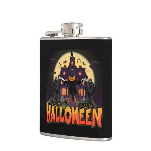 Petaca Casa de calabaza asustada, Halloween