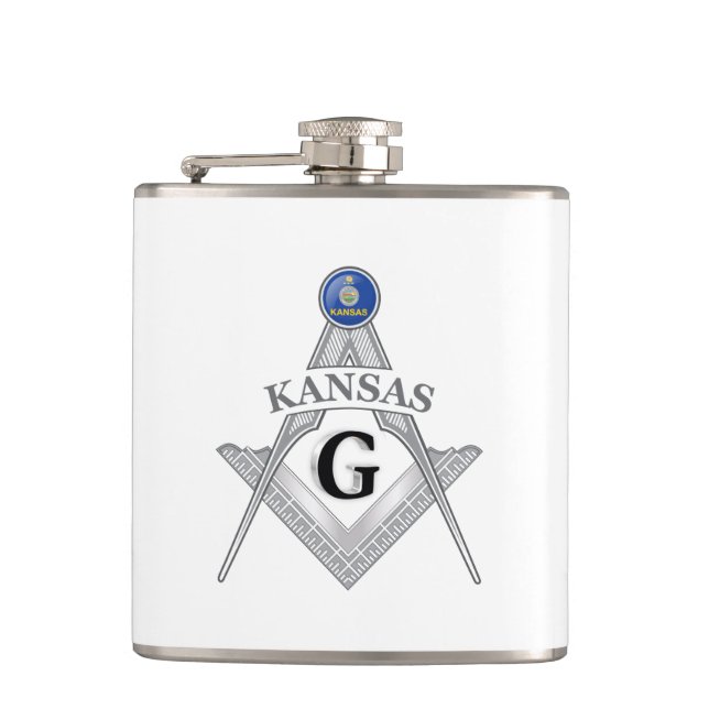 Petaca Casa de masonería del estado de Kansas (Anverso)