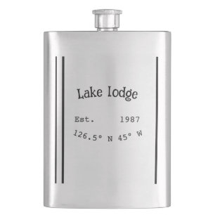 Petaca Casa del lago. Fecha año personalizado coordenadas