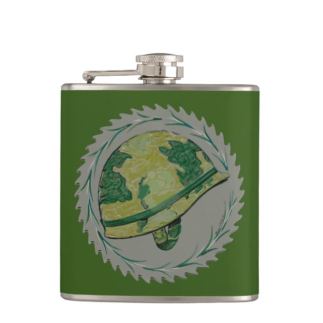 Petaca Casco militar verde (Anverso)