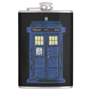 Petaca Casilla de llamadas públicas de la policía azul - 