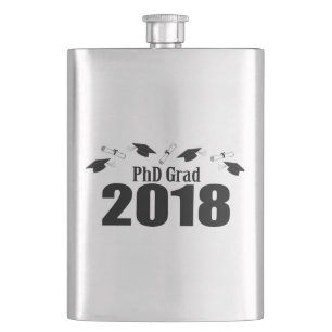 Petaca Casquillos y diplomas (negro) del graduado 2018