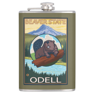 Petaca Castor y capilla del Mt. - Odell, Oregon