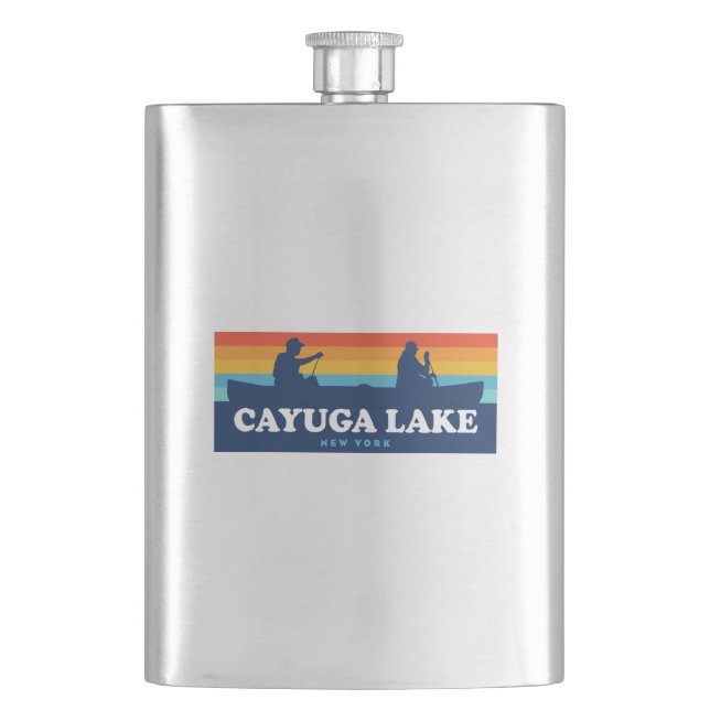 Petaca Cayuga Lake New York Canoe (Anverso)