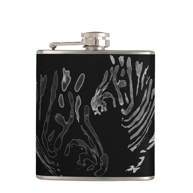 Petaca Cebras de impresión de animales monocromo (Anverso)