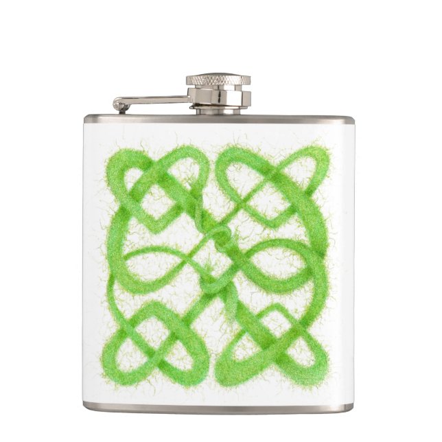 Petaca CÉLTICO VERDE KNOT Vinyl Wrapl Flask (Anverso)