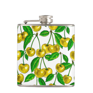 Petaca Cerezas amarillas en blanco