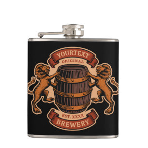 Petaca Cerveza de cervecería personalizada de león de rob