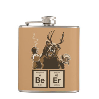 Petaca Cerveza descubierta oso de la química