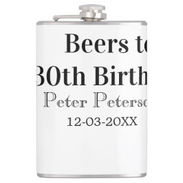 Petaca Cervezas para el cumpleaños 30 nombre fecha hombre