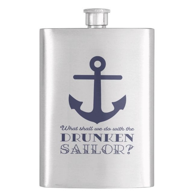 Petaca Chabola de mar borracha naval divertida del (Anverso)