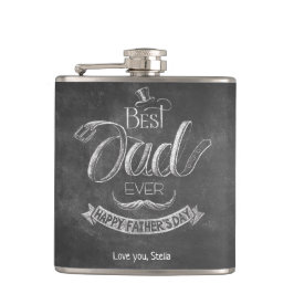 Petaca Chalkboard Best Dad Ever Father's Day Personalized