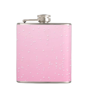 Petaca Champagne rosado con pequeñas burbujas fondo arte