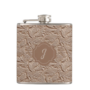 Petaca Champán Faux Tooled Leather Vinyl