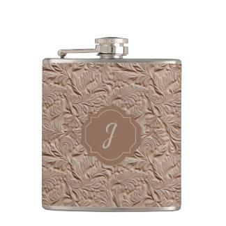 Petaca Champán Faux Tooled Leather Vinyl