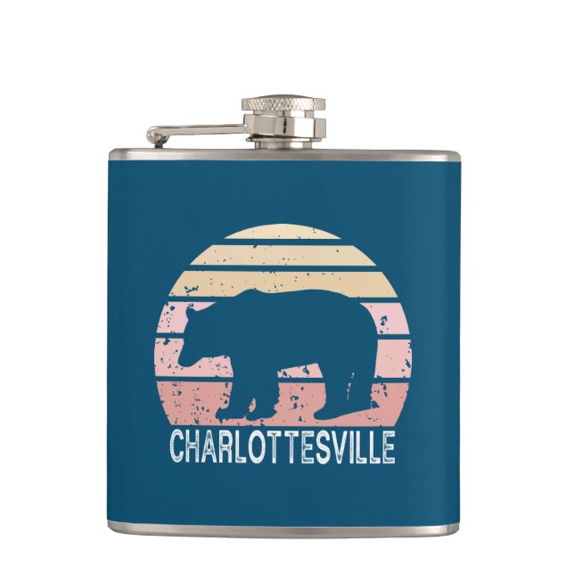 Petaca Charlottesville Virginia Retro Bear (Anverso)