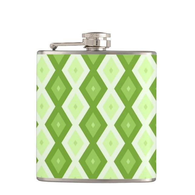 Petaca Chartreuse green diamond pattern (Anverso)