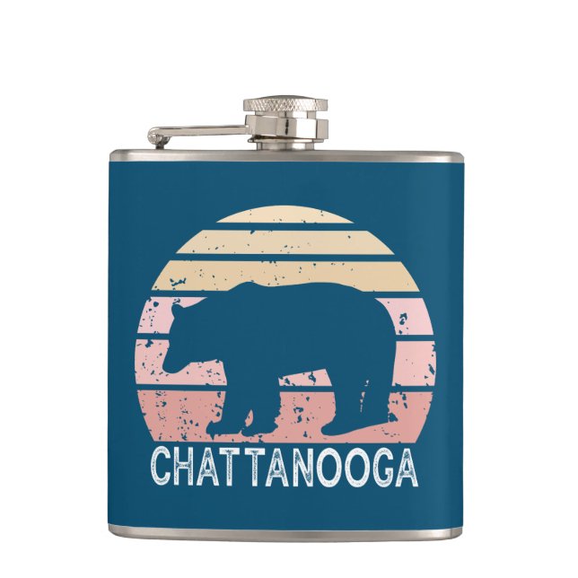 Petaca Chattanooga Tennessee Retro Bear (Anverso)