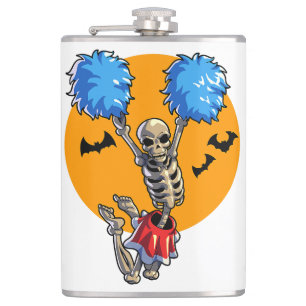 Petaca Cheerled Skeleton Halloween Cheer Mom Chicas Wo
