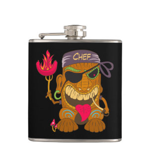 Petaca Chef Bandana Tiki con Salchicha Ardiendo,Divertido