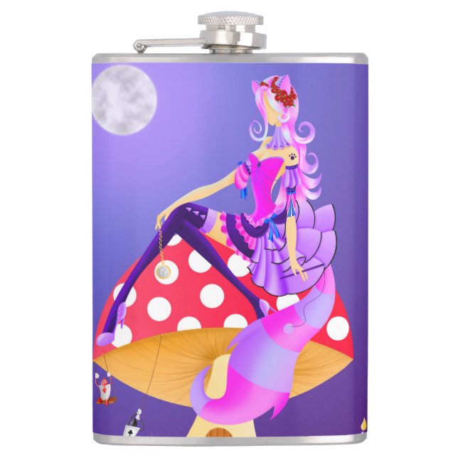 Petaca Cheshire Cate on Mushroom (Anverso)