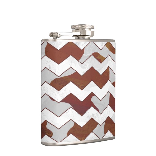 Petaca Chevron Cow Brown and White Print (Derecha)