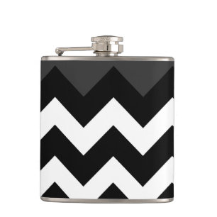 Petaca Chevron en negro y blanco
