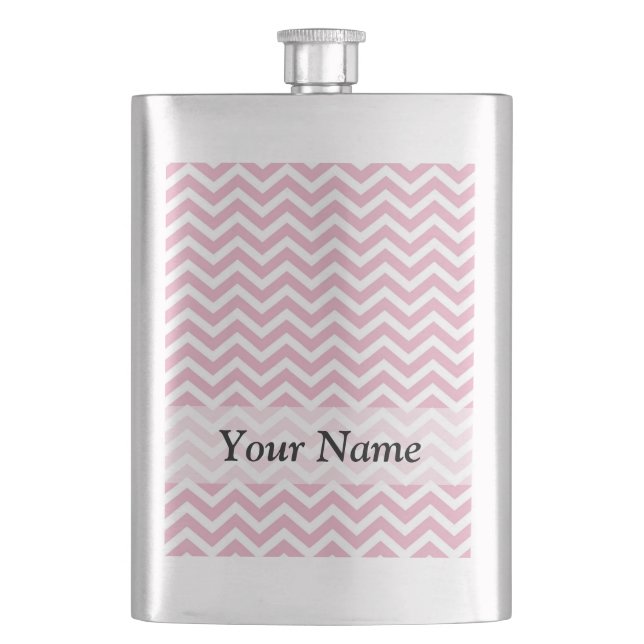 Petaca Chevron rosa y blanco (Anverso)