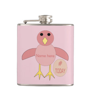 Petaca Chica de cumpleaños rosado personalizado matamosca