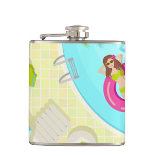 Petaca Chica de la piscina en la playa de verano de bikin