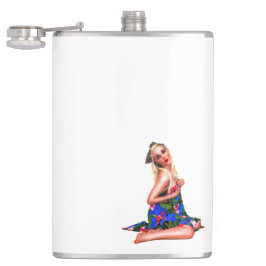 Petaca Chica de la playa de Tiki Tropical retro Pinup Hie