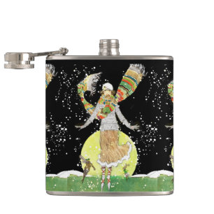 Petaca Chica de patinaje artístico deco en la nieve