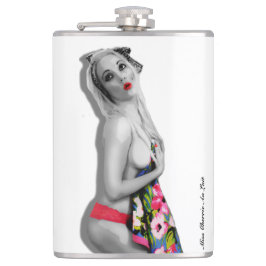 Petaca Chica Retro Pinup Hip Flask Miss Cherrie White Alt