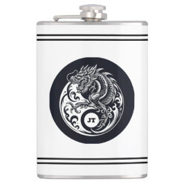 Petaca Chinese Dragon in Black and White Personalized