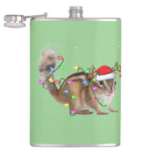 Petaca Chipmunk Lover Xmas Iluminando Santa Chipmunk Xmas
