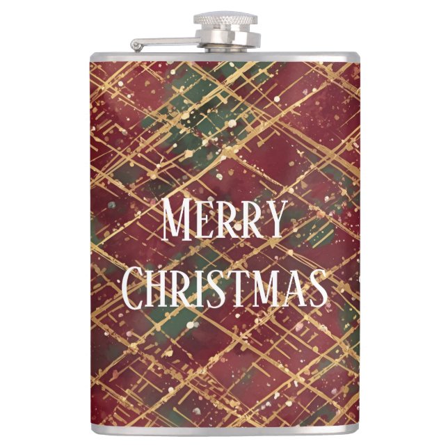 Petaca Christmas, Red Gold Green ,White Merry Christmas (Anverso)