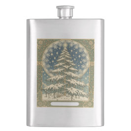 Petaca Christmas Yule Tree Snowflakes and Stars Art Nouve