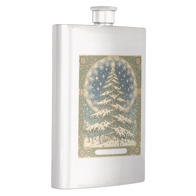 Petaca Christmas Yule Tree Snowflakes and Stars Art Nouve (Derecha)