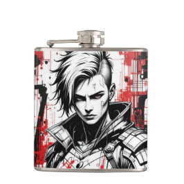 Petaca Ciberpunk Graffiti Flask - Rojo, Negro