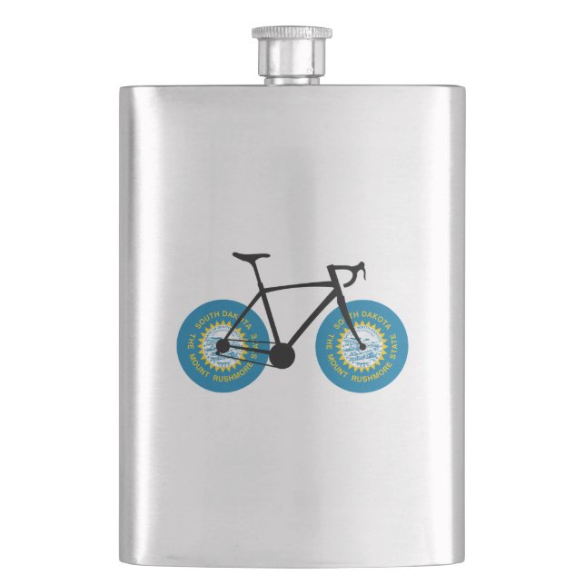 Petaca Ciclismo con bandera de Dakota del Sur (Anverso)