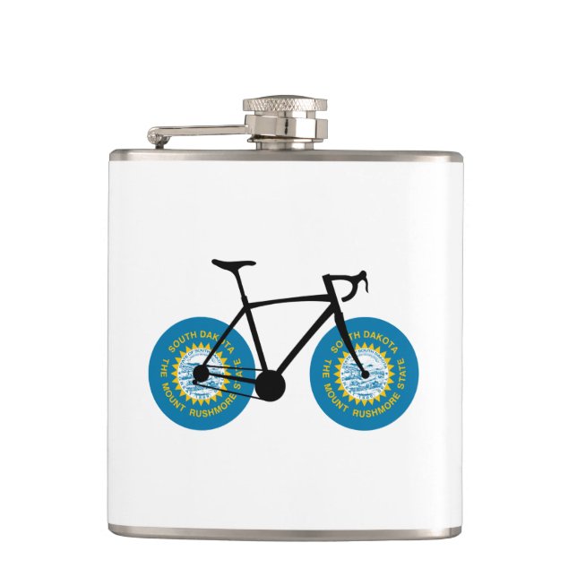 Petaca Ciclismo con bandera de Dakota del Sur (Anverso)