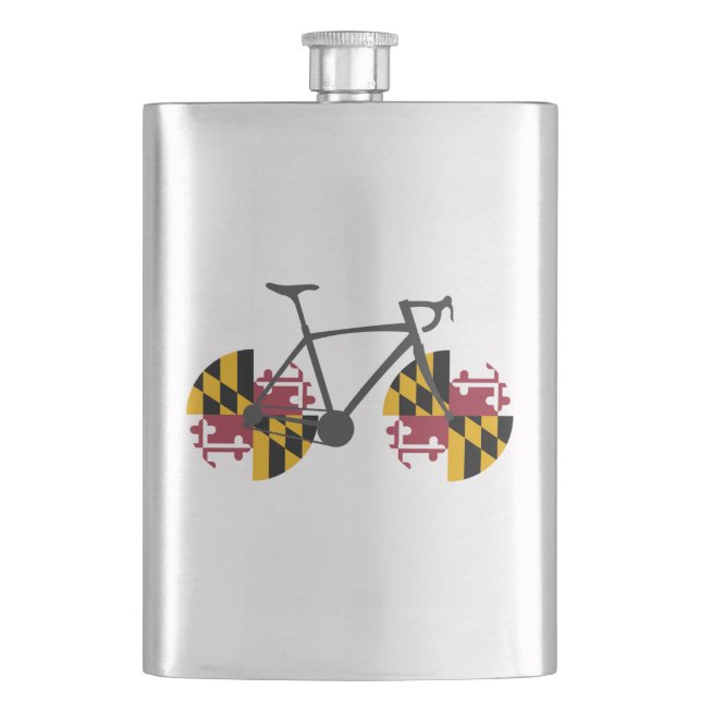 Petaca Ciclismo con bandera de Maryland (Anverso)
