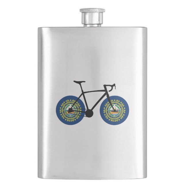 Petaca Ciclismo con bandera de Nuevo Hampshire (Anverso)