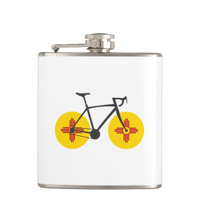 Petaca Ciclismo con bandera de Nuevo México (Anverso)