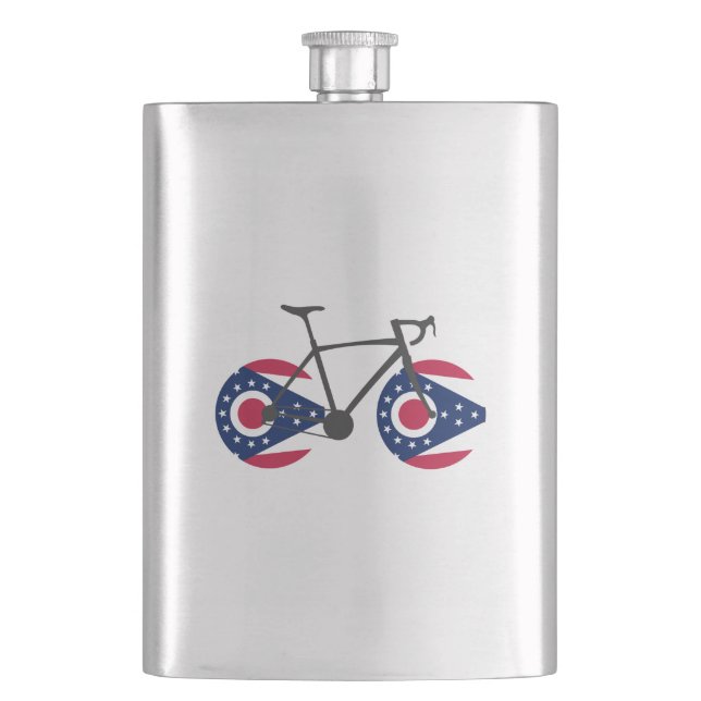 Petaca Ciclismo con bandera de Ohio (Anverso)